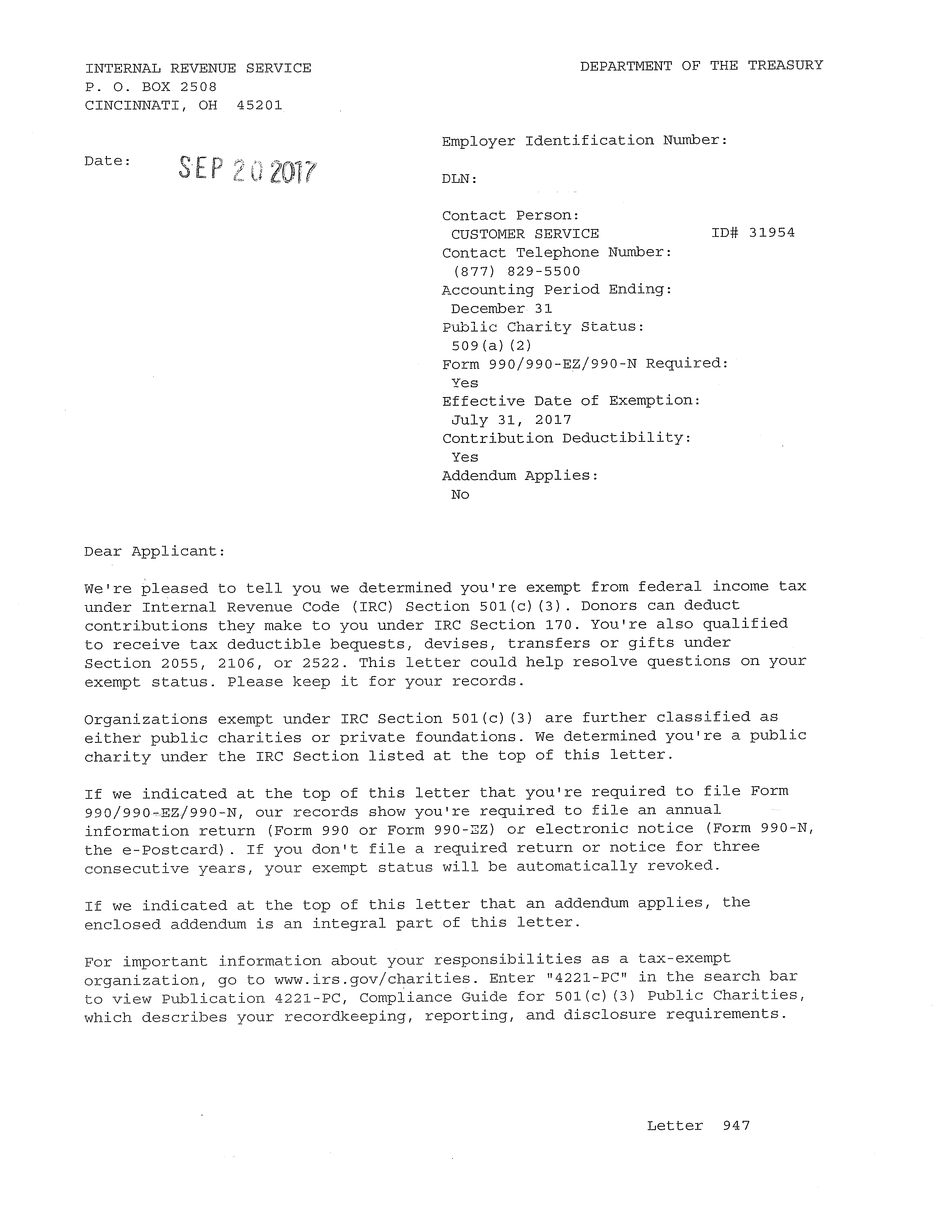 501(C)(3) Assistance